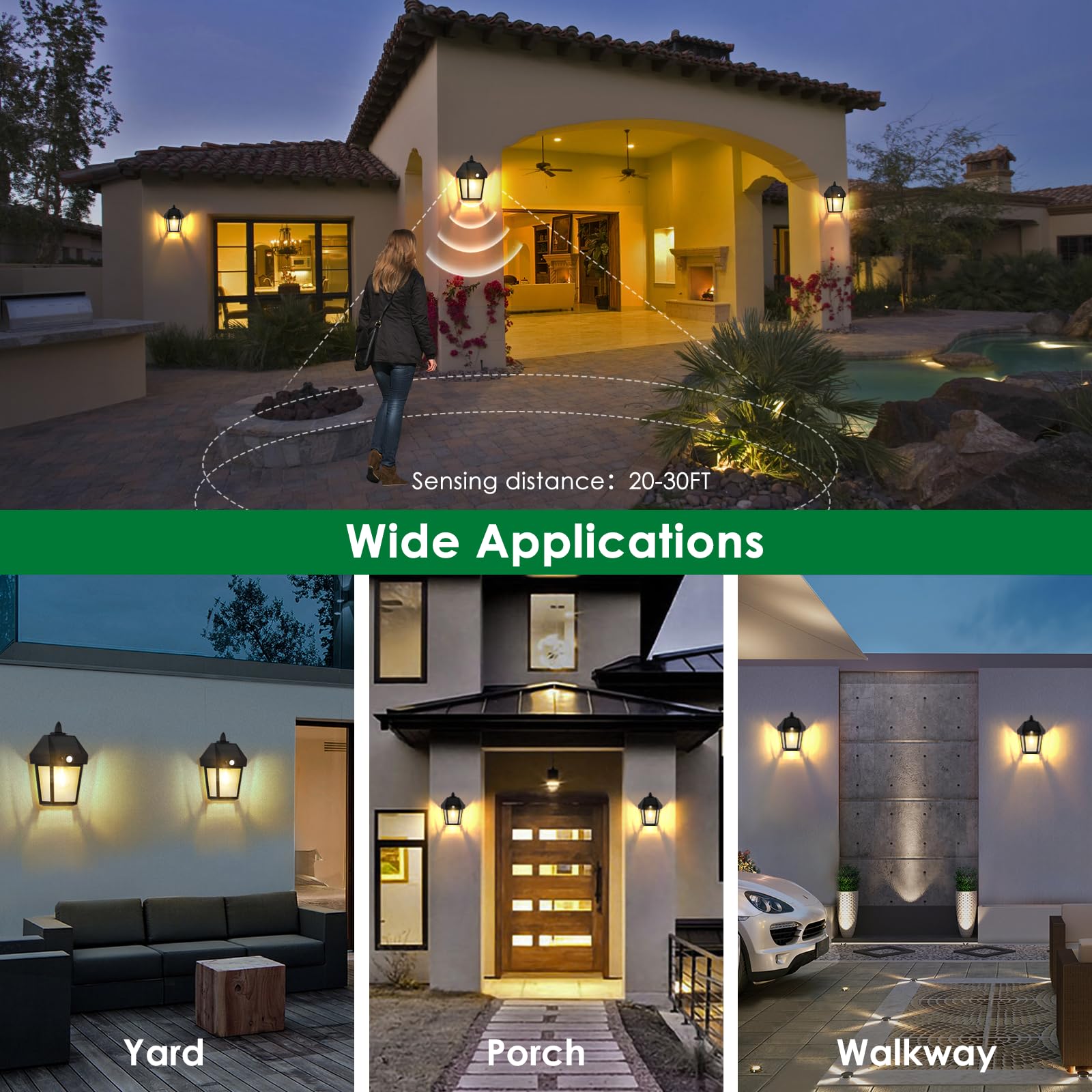Mancra solar wall light motion detection lighting entry