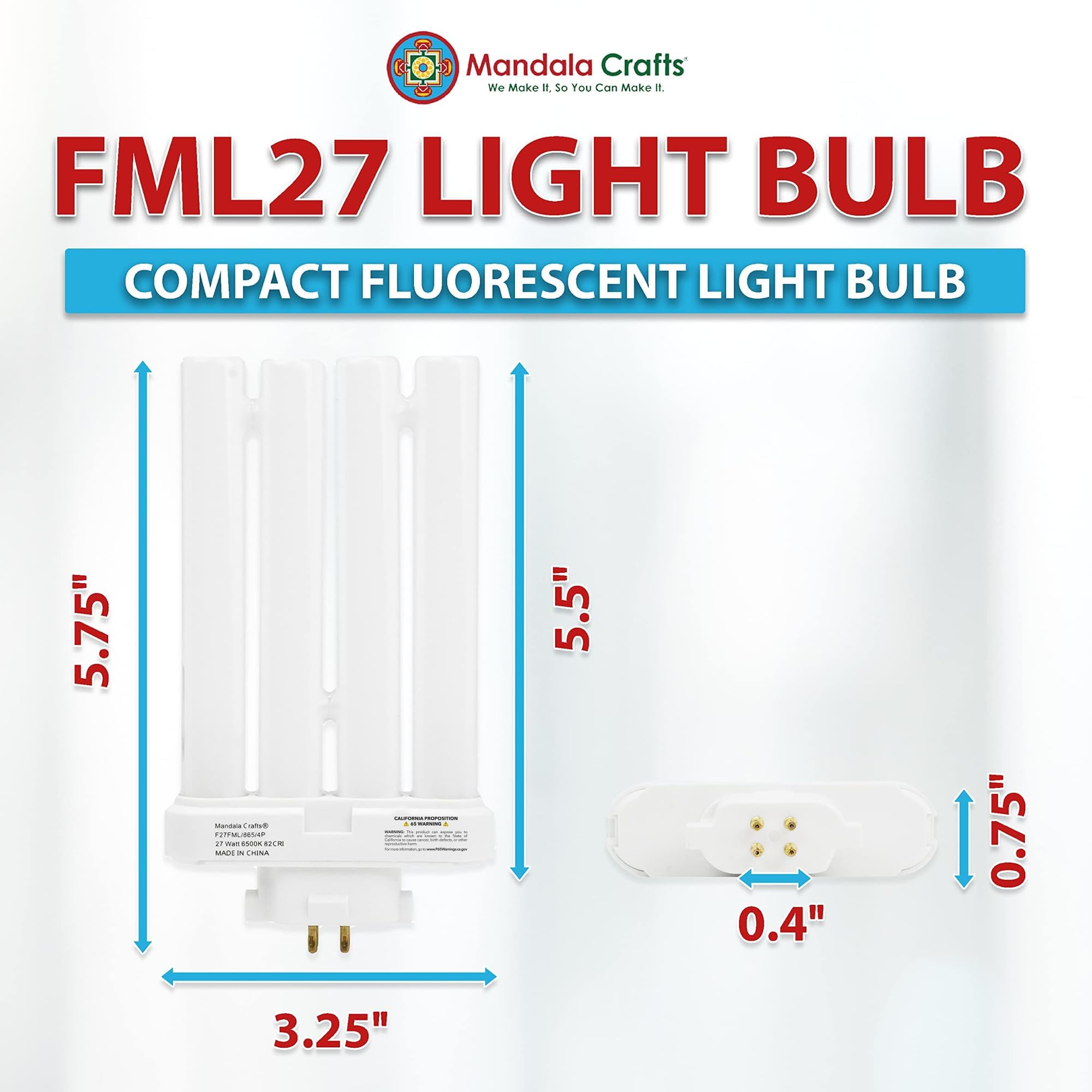 Mandala Crafts FML27 1500-lumen bulb for consistent task lighting