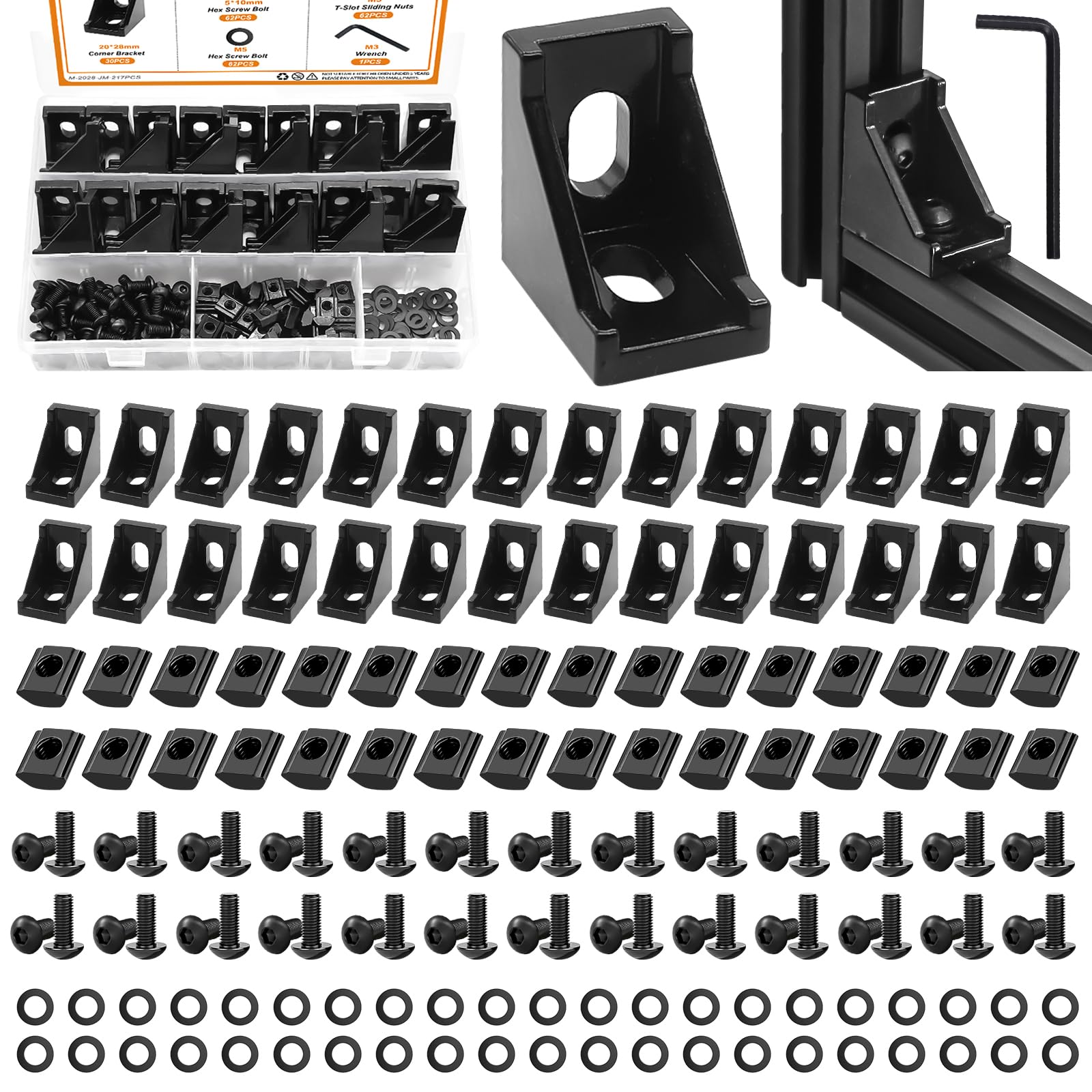 Mankk 2020 series corner bracket for strong 20mm profile connections