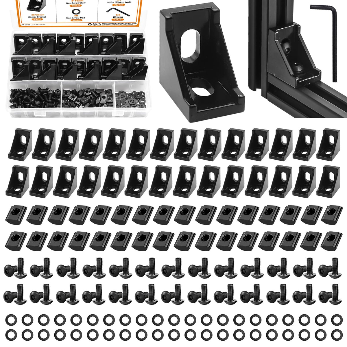 Mankk 2020 series corner bracket for strong 20mm profile connections