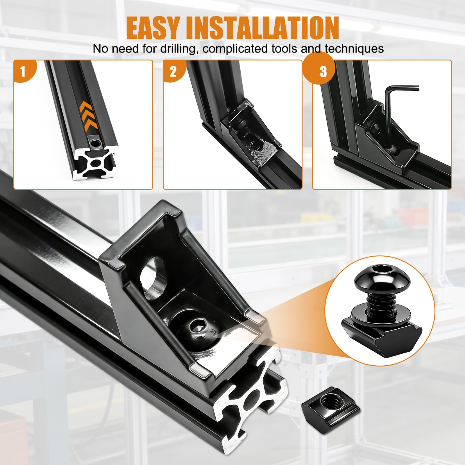 Mankk oxidized blackened aluminum bracket for durability