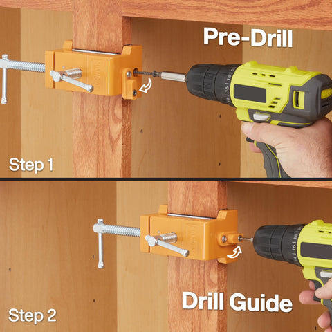 Manram drill guide offers precise pilot holes before driving screws