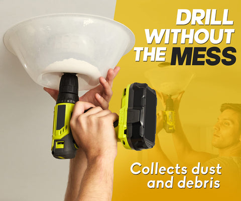 Manram Dust Bowl with eleven-inch opening fits hole saws up to eight inches.