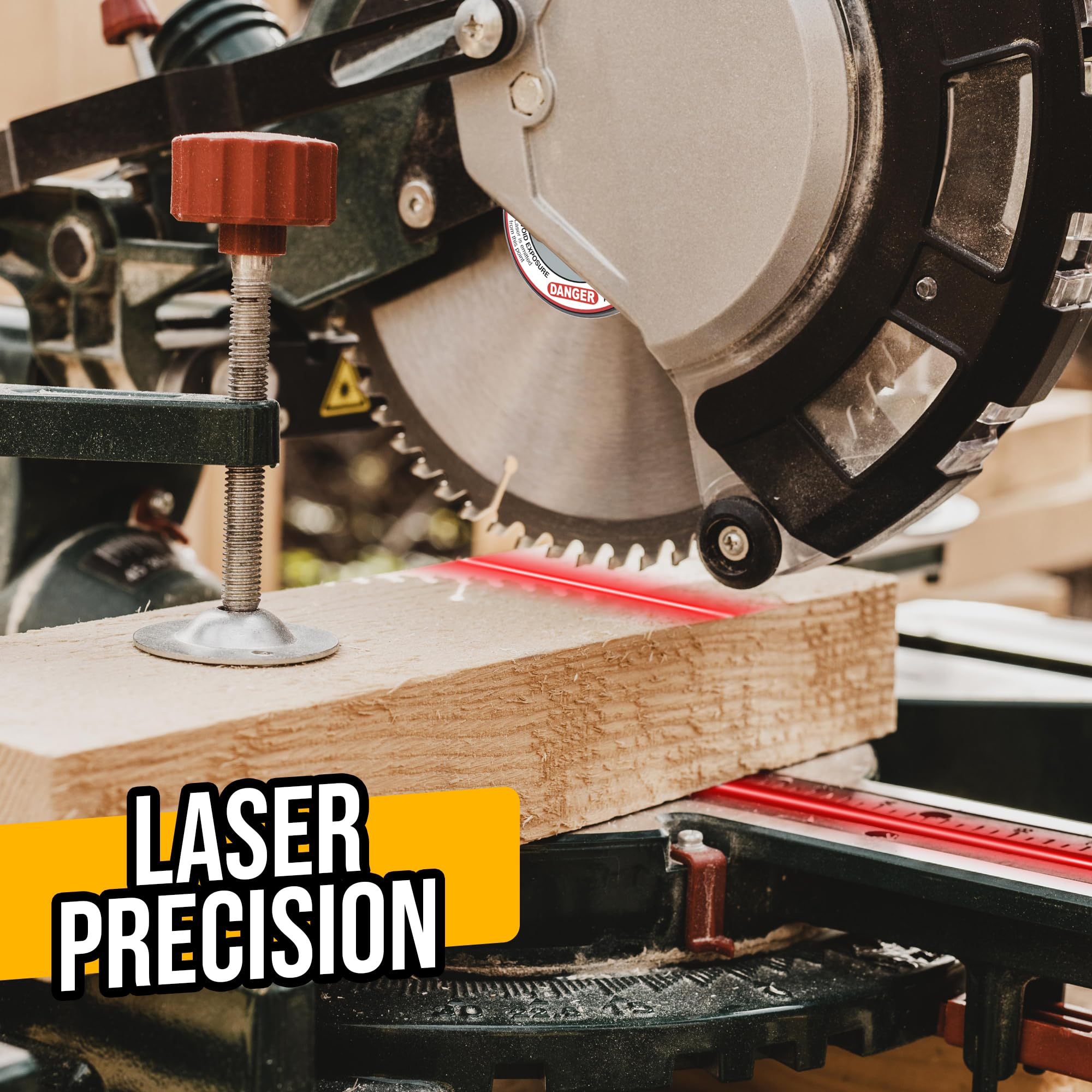 Manram Miter Saw Laser Guide safety features promote accurate, cautious operation