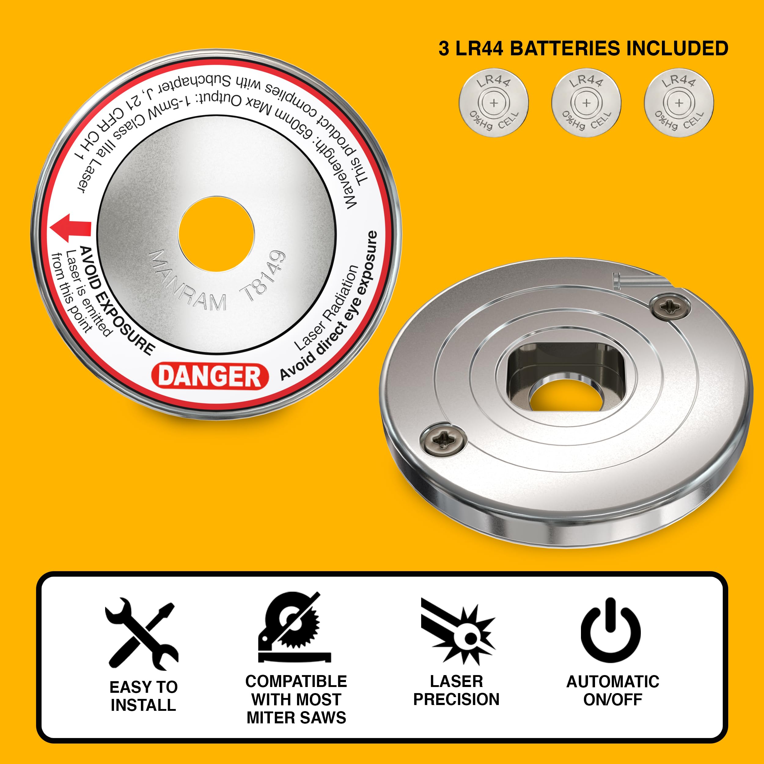 Manram Miter Saw Laser Guide setup demonstrates precise alignment for clean cuts