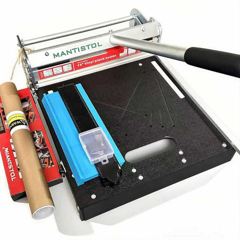 Mantistol 13-inch Pro Cutter front view showing wide cutting capacity for rigid vinyl floors