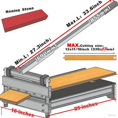 MANTISTOL 13-inch Pro cutter in use on a flooring project for clean cuts