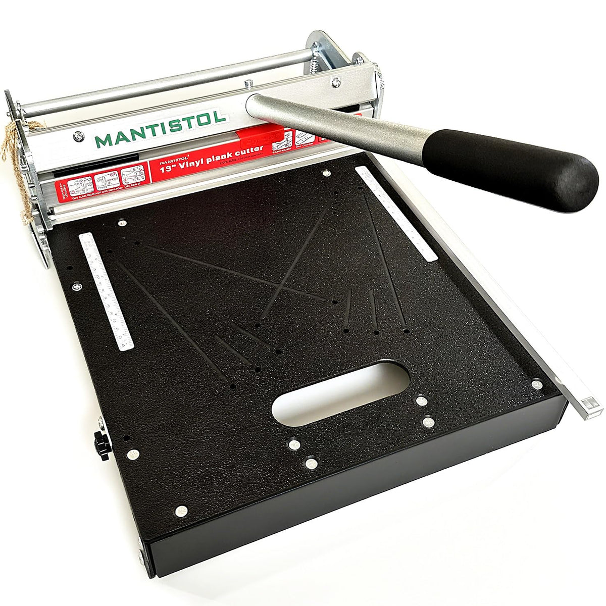 Mantistol 13-inch floor cutter cutting SPC flooring with precision.