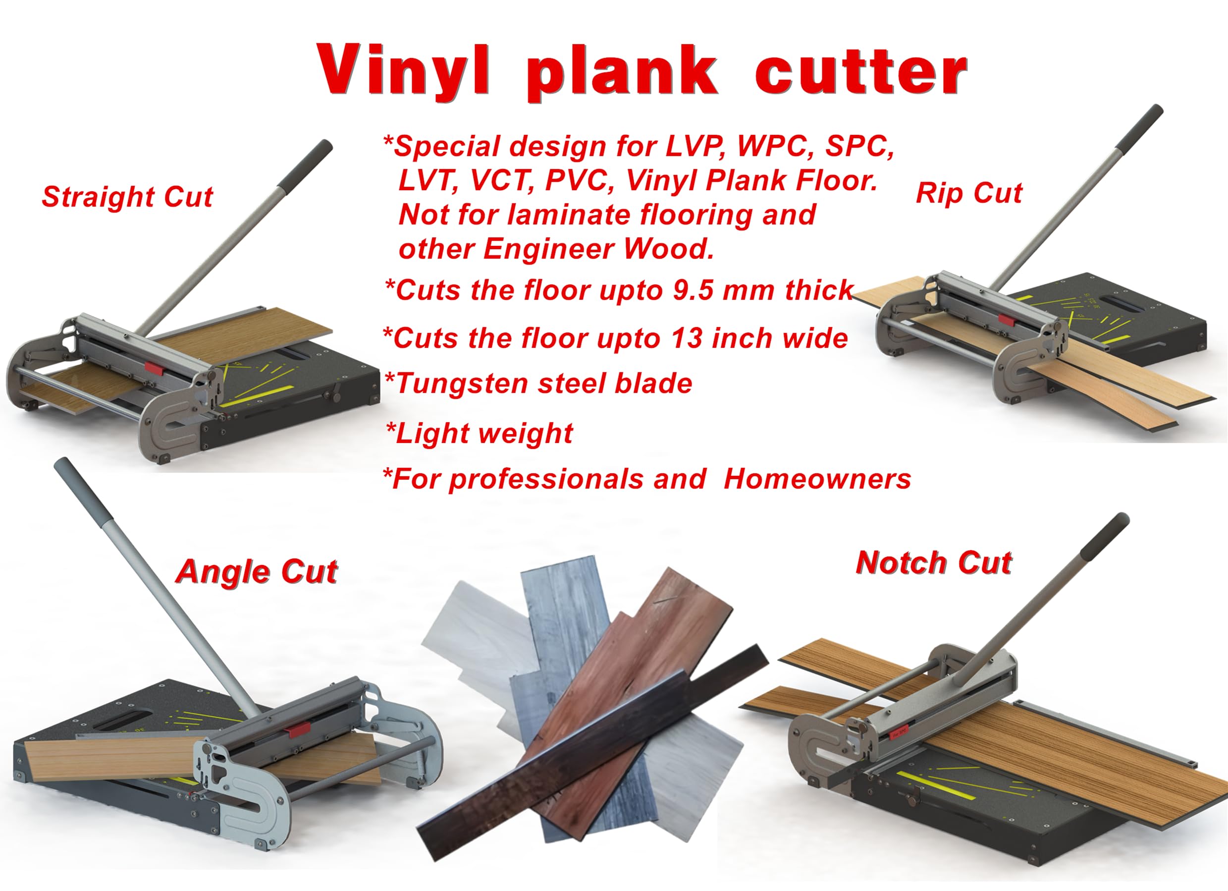 Mantistol floor cutter demonstrates irregular corner cutting capability.