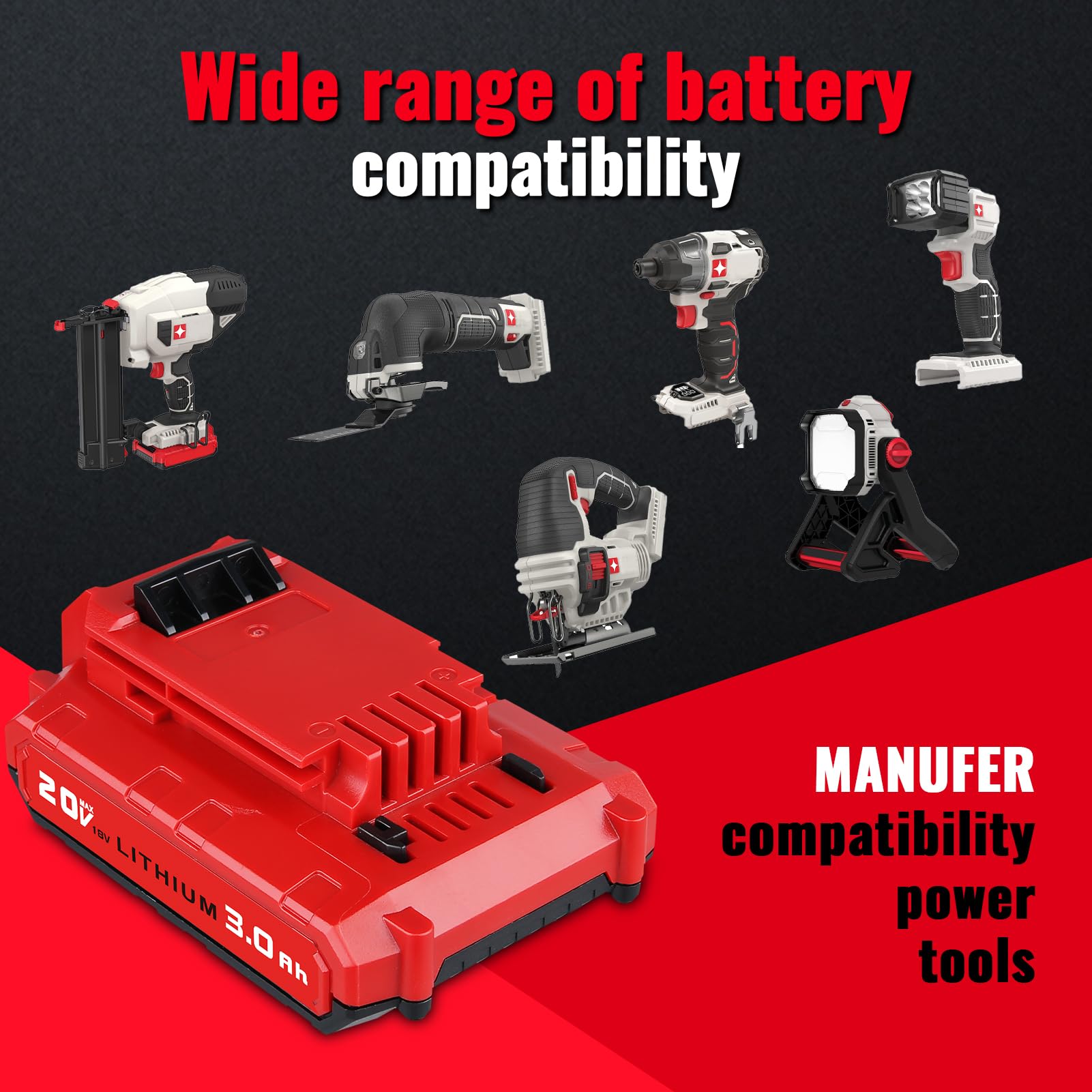 MANUFER PCC699L battery for robust compatibility with cordless tools.