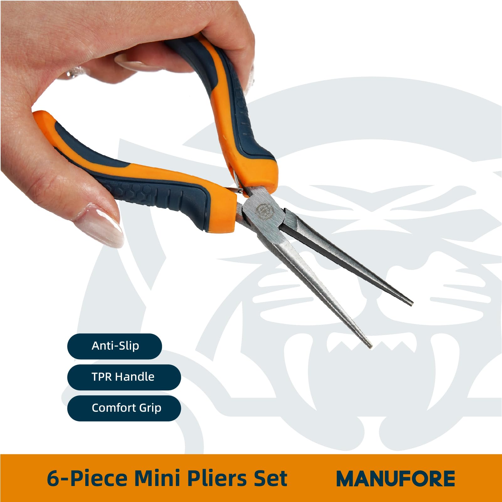 MANUFORE mini flat-nose pliers help shape and bend with control.