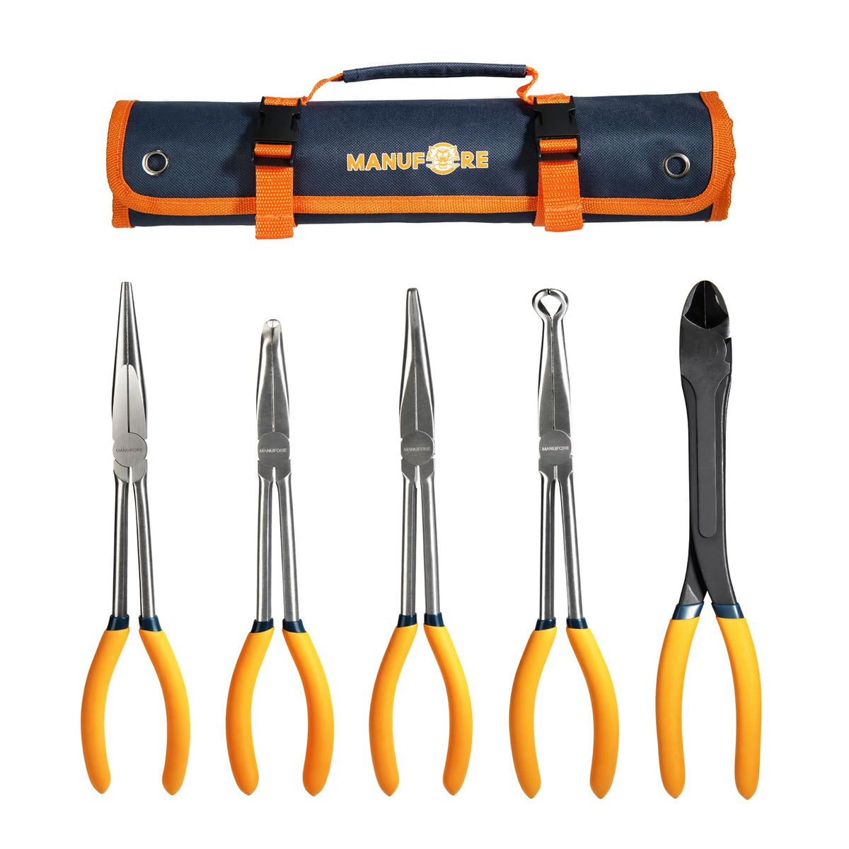 MANUFORE 11 inch straight nose pliers for precise electronics gripping