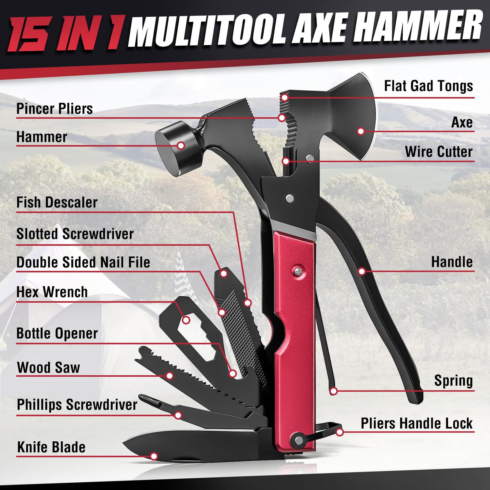 MANWALD multitool axe head attachments show compact versatility for on-trail repairs.