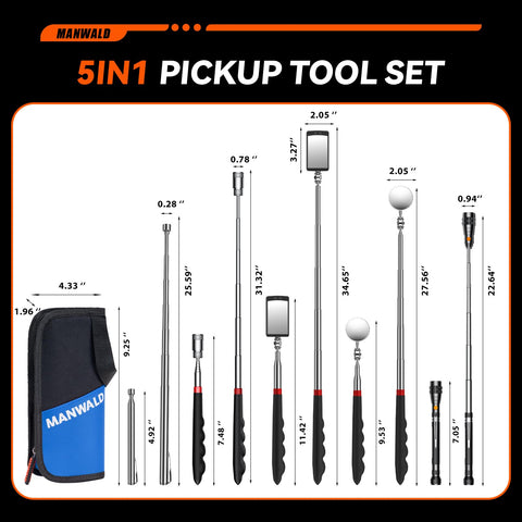 MANWALD extendable handle reaches tight spaces for easy retrieval.