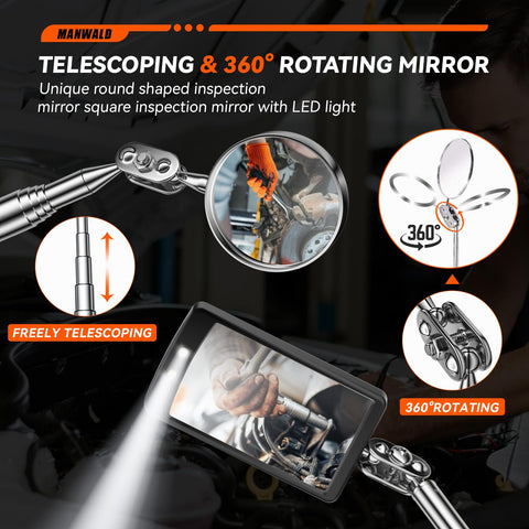 MANWALD high-luminosity flashlight brightens dark work areas.