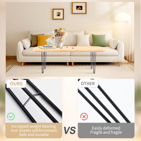 ManyiHome hairpin table legs with floor protectors for floor safety