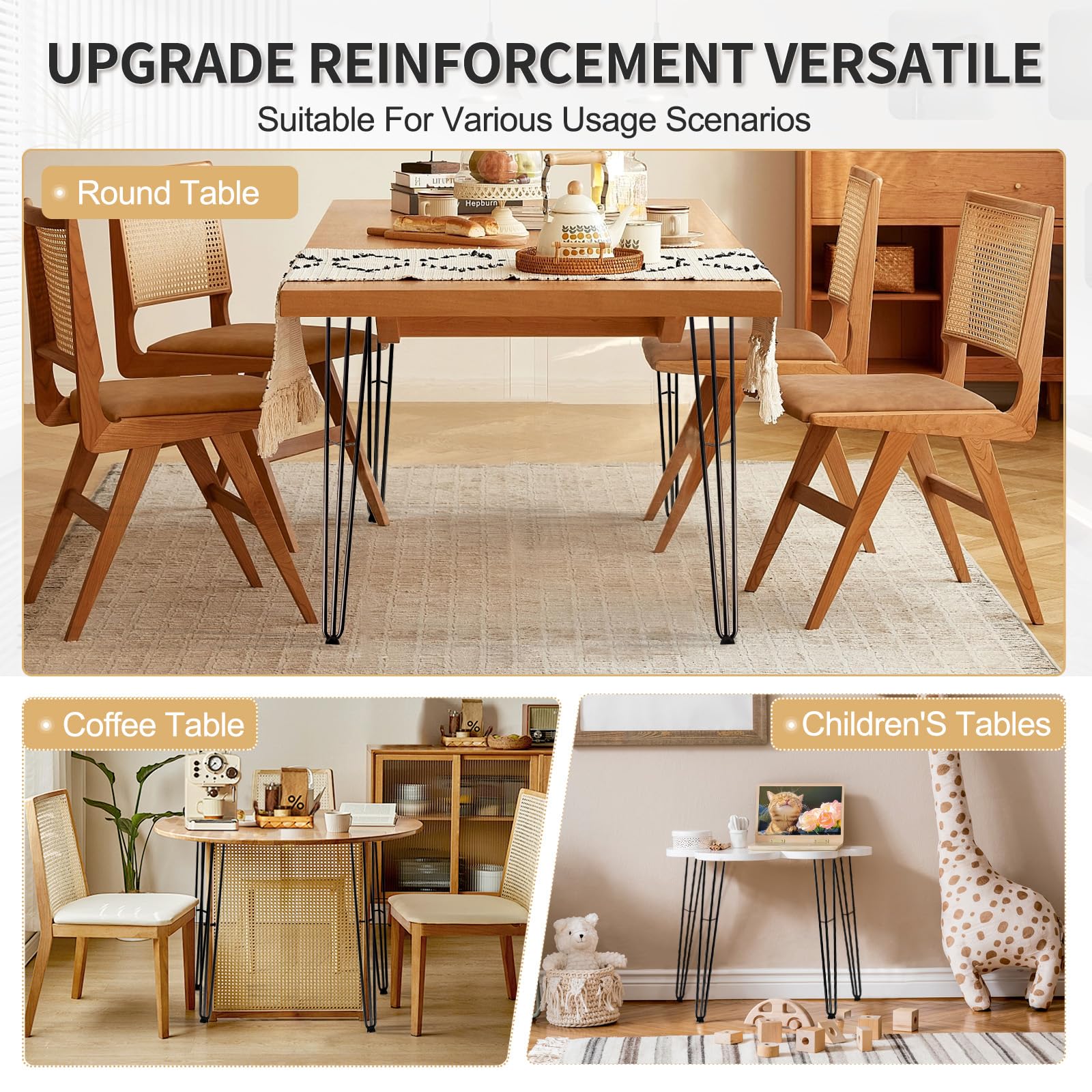 ManyiHome hairpin legs package includes four legs and hardware