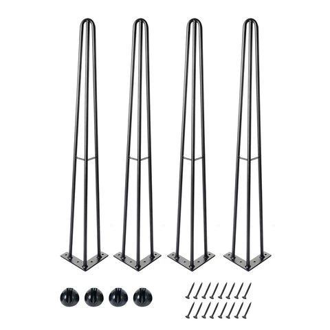 ManyiHome hairpin table leg 28in black top view with industrial aesthetic