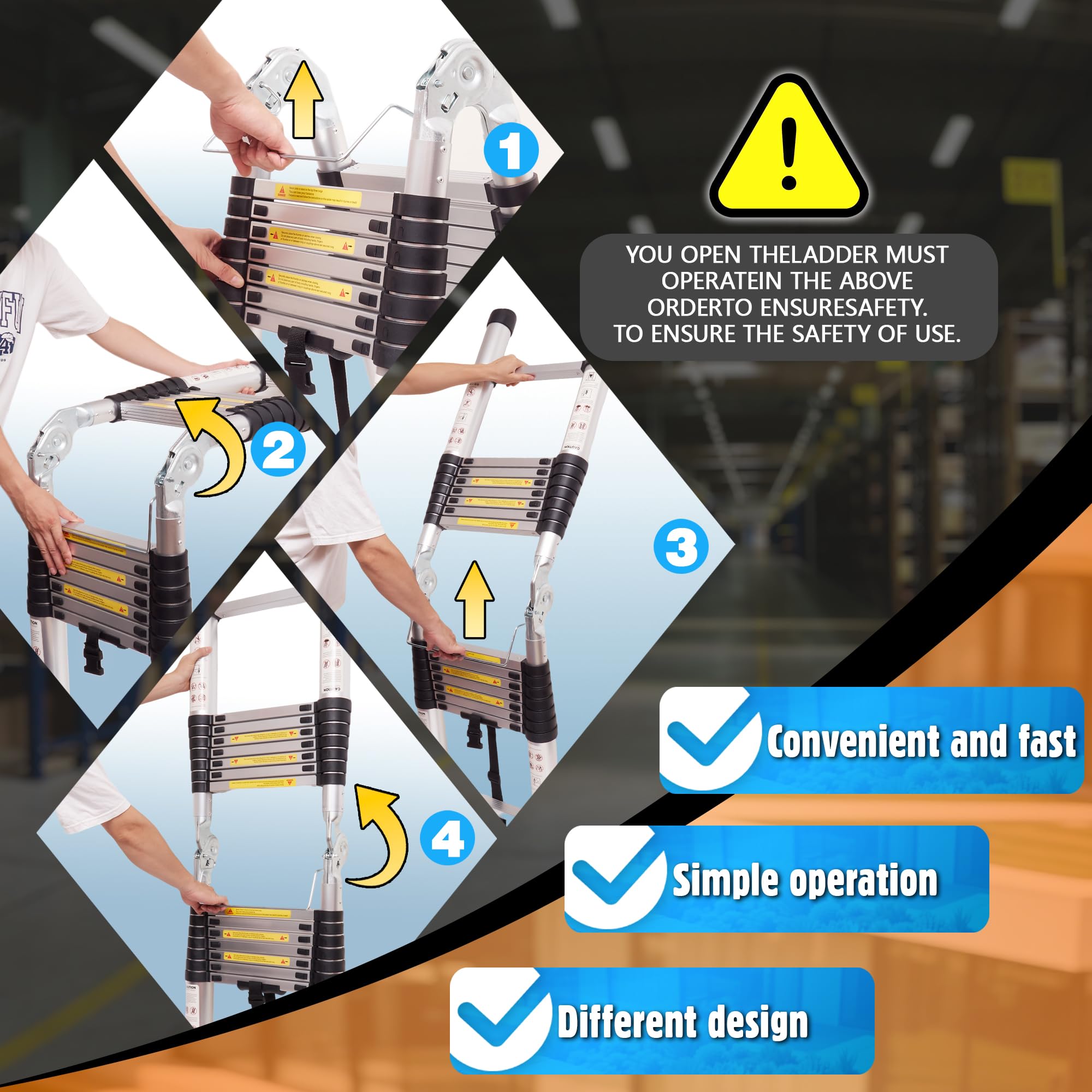 MAOHELAD safety locking system keeps rungs securely in place.