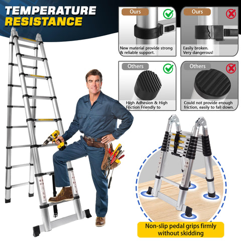 MAOHELAD telescoping ladder folded compact for easy transport.