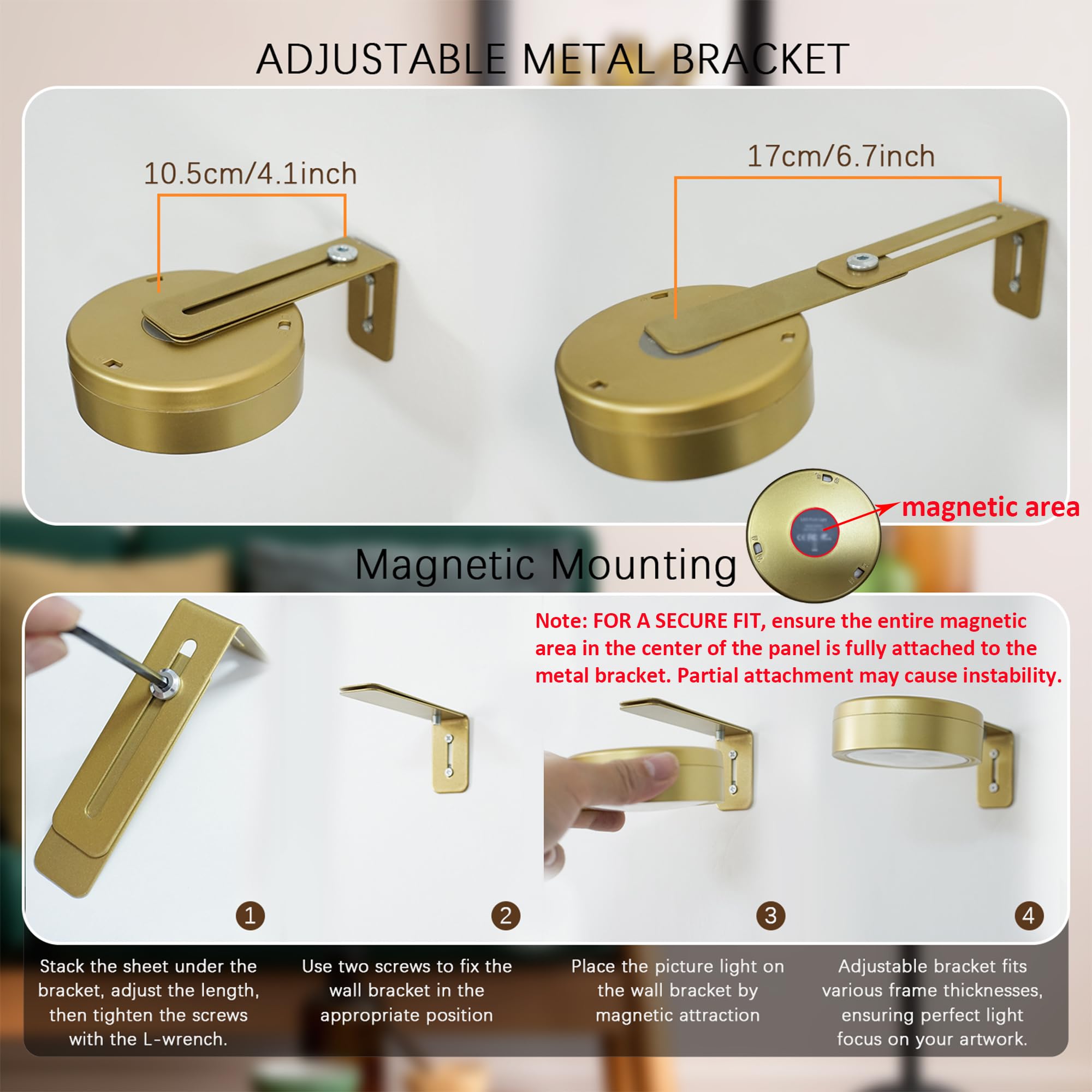 Maooght easy magnetic installation without tools and wall damage.