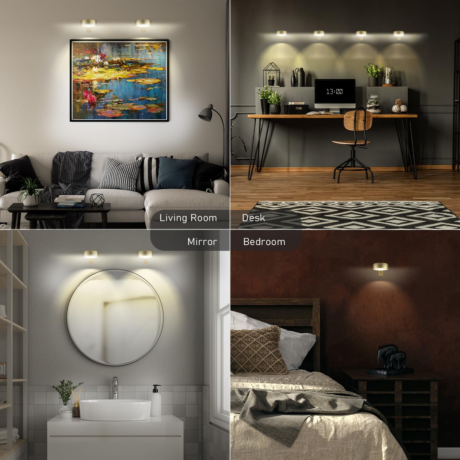 Maooght soft, anti-glare light highlights artwork with eye-friendly brightness.