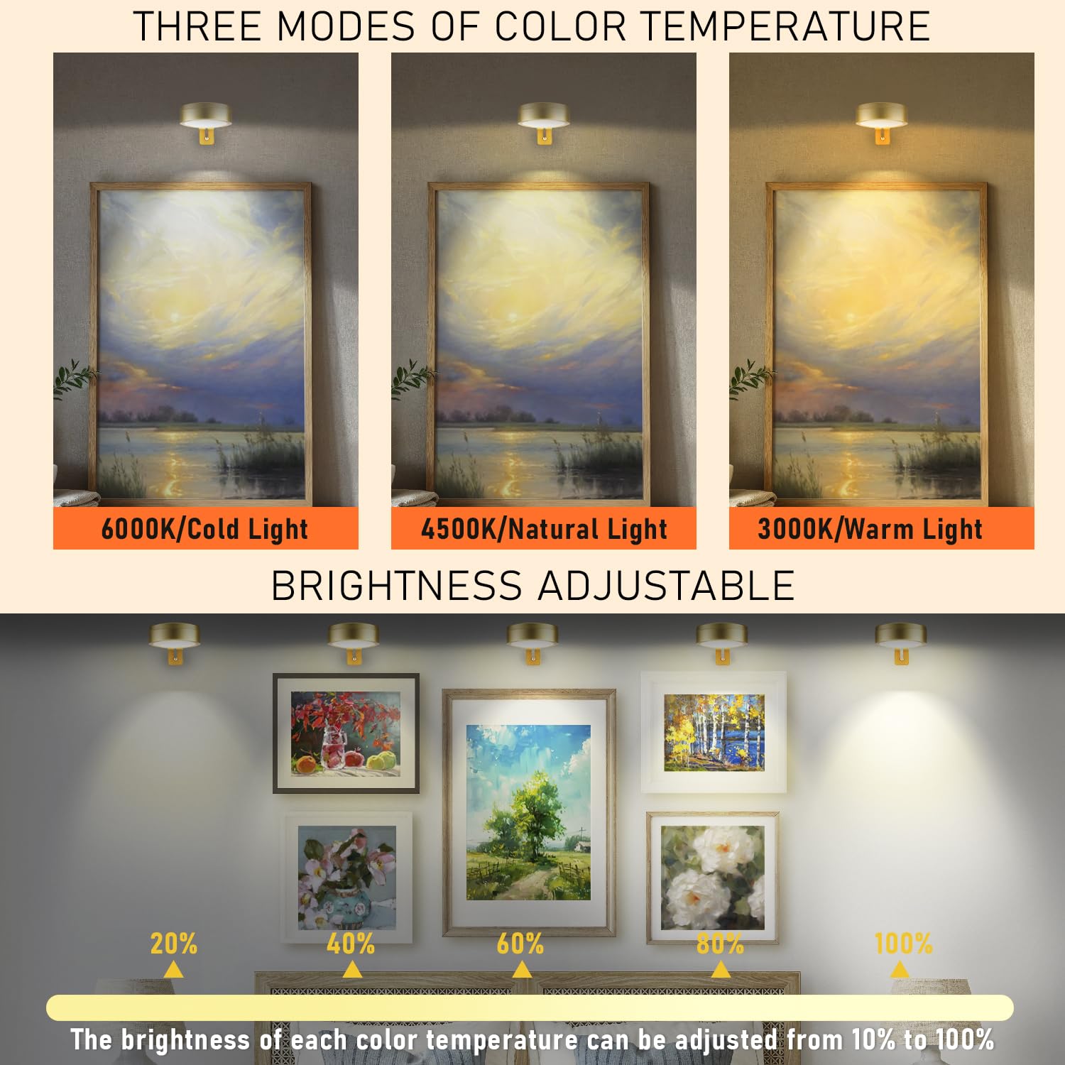 Maooght wireless wall light with remote control for easy artwork lighting.