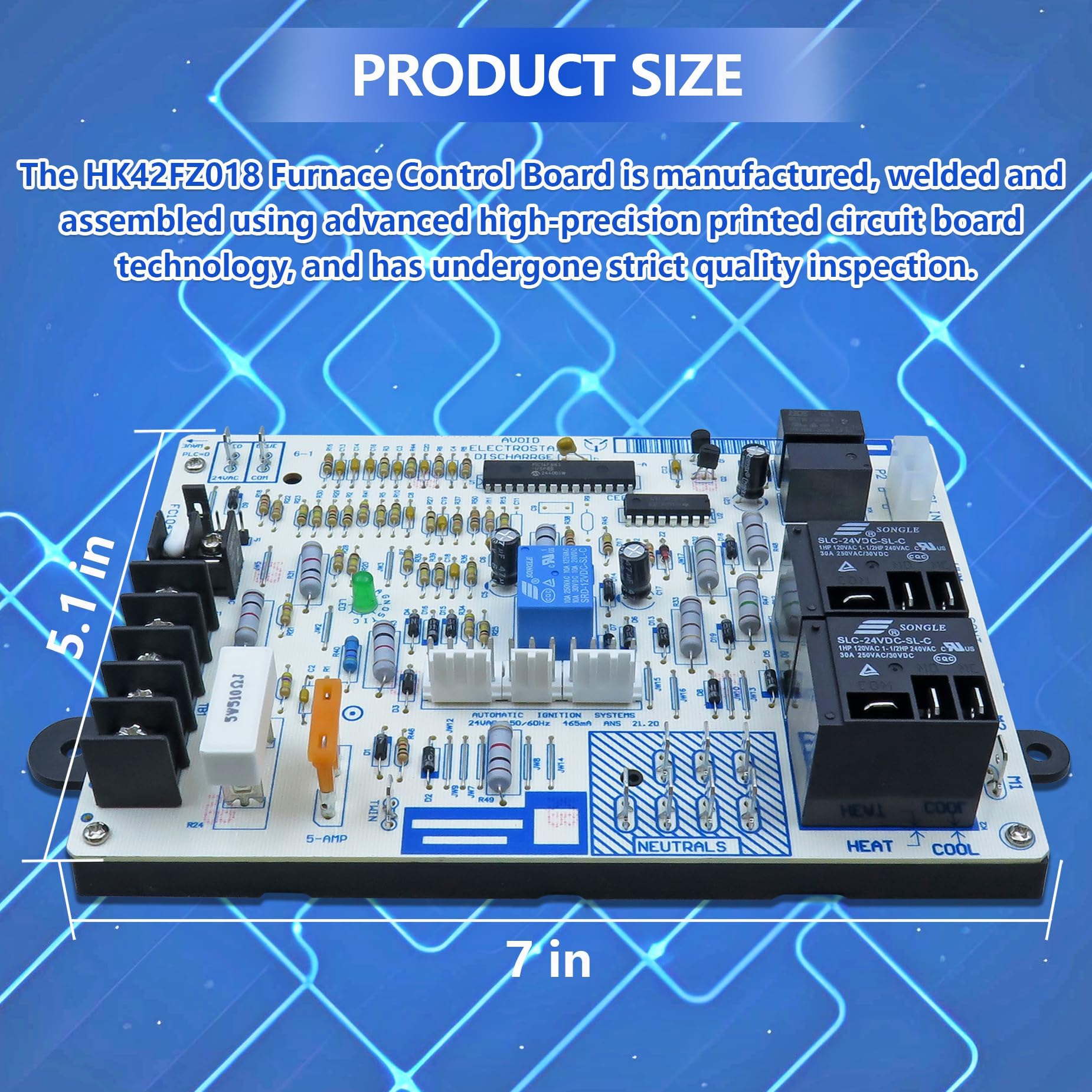 MAOYUMAO HK42FZ018 board back view highlighting compact, easy-to-fit design.