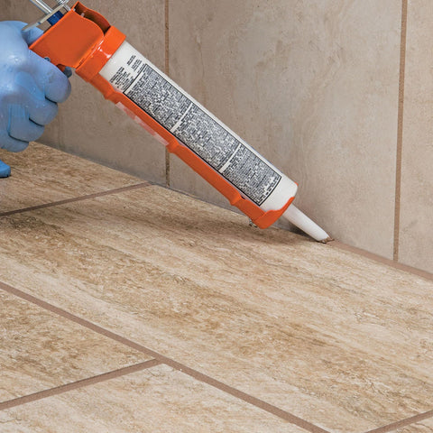 Mapei Keracaulk S Premium kitchen backsplash application shows seamless grout-matching sealing