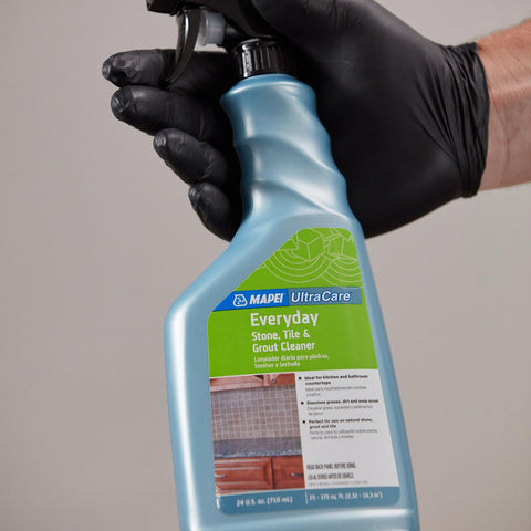 Mapei Ultracare on stone and tile surfaces delivering safe cleaning.