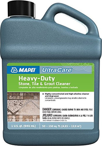 Mapei Ultracare Heavy-Duty Stone Cleaner bottle ready for tough grease removal on surfaces