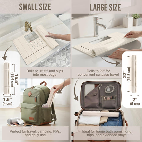 Maplefield sink cover makeup mat ridges keep cosmetics in place.