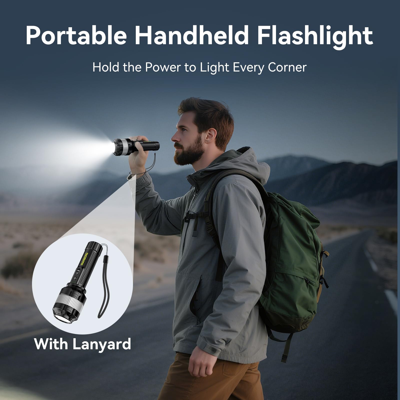 MARBERO Winter Storm flashlight fits in a pocket for easy carry