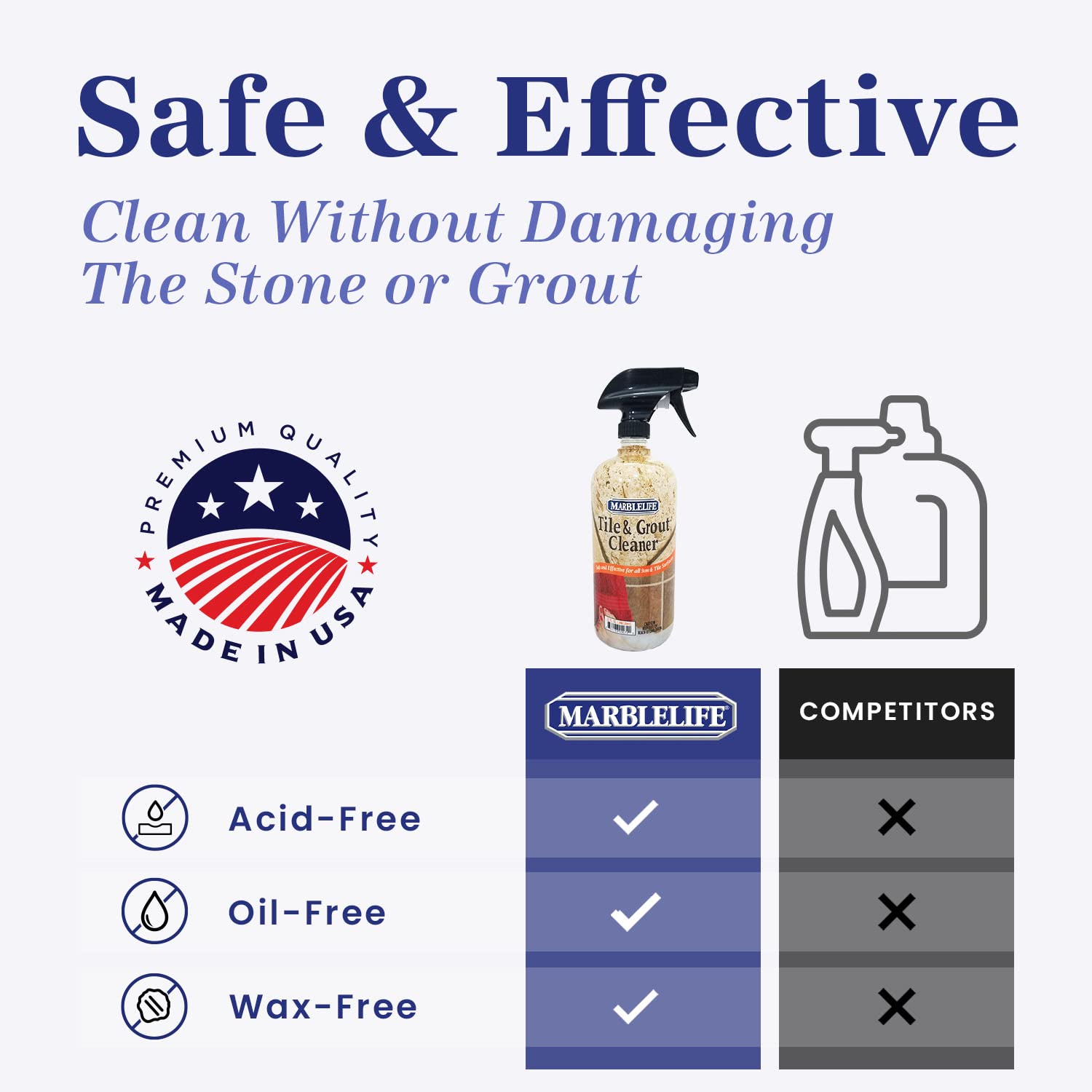 Tiles after Marblelife treatment show streak-free shine.