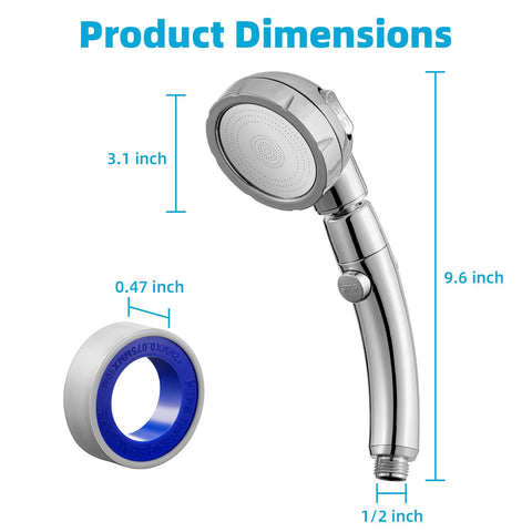Marbrasse easy-install shower head fits standard arms without tools.