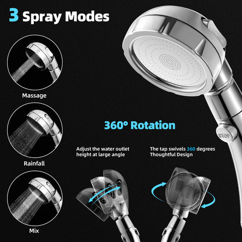 Marbrasse push-button flow control lets you switch settings with one hand.