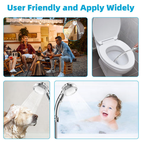 Marbrasse swivel ball joint enables flexible angle positioning for any shower height.