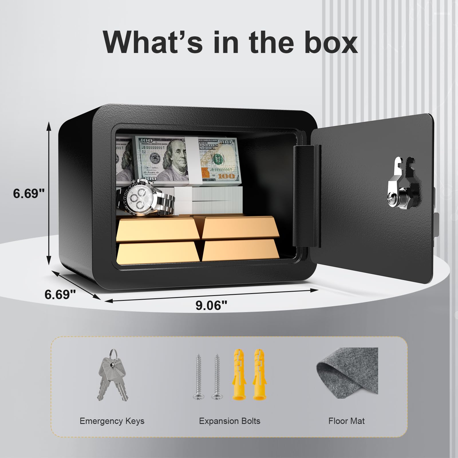Marcree Cub Safe open door with keys demonstrating quick access