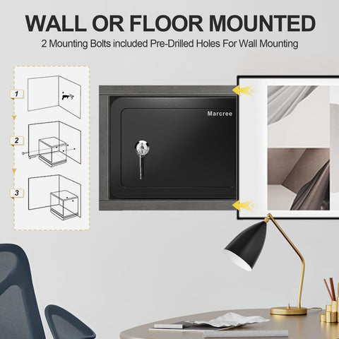 Back mounting holes on Marcree 0.23 Cub Safe for easy wall or shelf installation