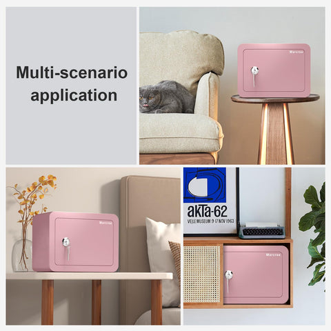 Marcree pink small safe placement ideas on shelves or closets.