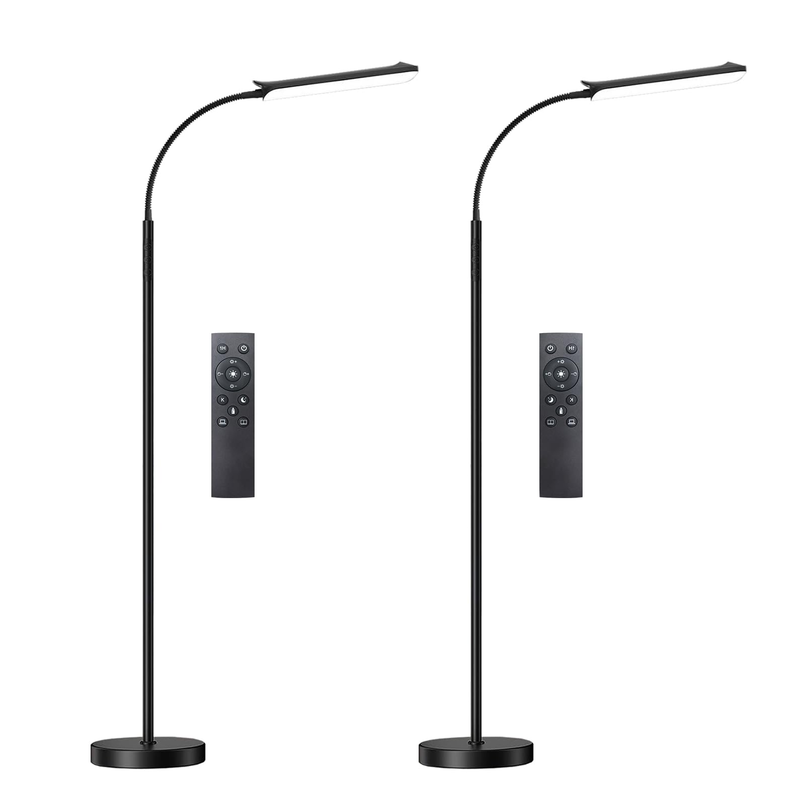 Marctronic floor lamp 2-pack, front view delivers bright, even lighting for living spaces