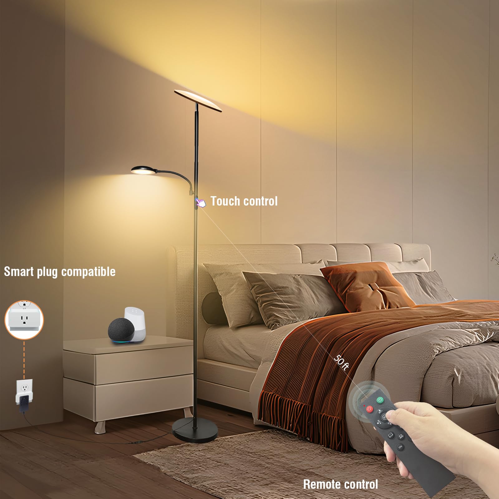 Marctronic Floor Lamp adjustable color temperature for ambience.