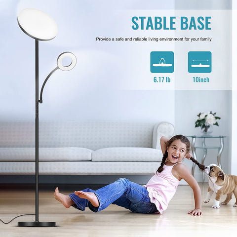 Marctronic floor lamp is energy efficient with long-lasting LEDs.