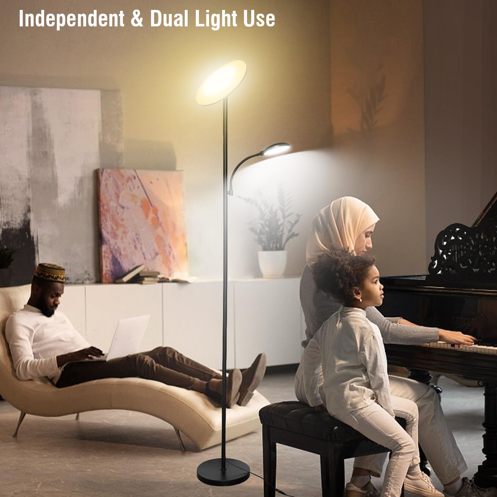 Marctronics Floor Lamp smart plug compatibility supports voice control.