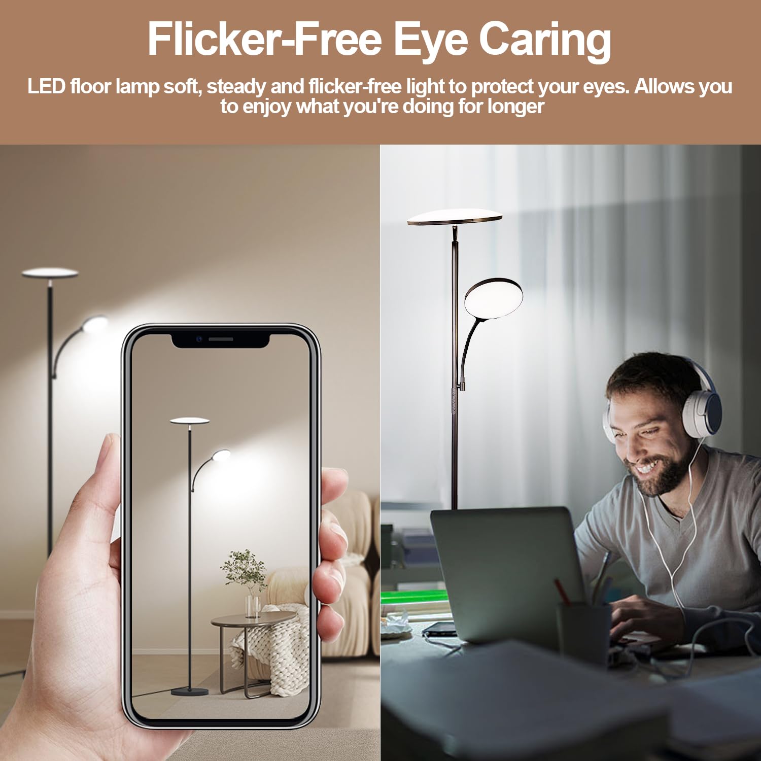 Marctronic Floor Lamp tool-free setup for quick assembly.
