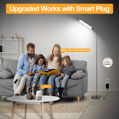 Marctronic grey LED floor lamp eye friendly light for comfortable reading