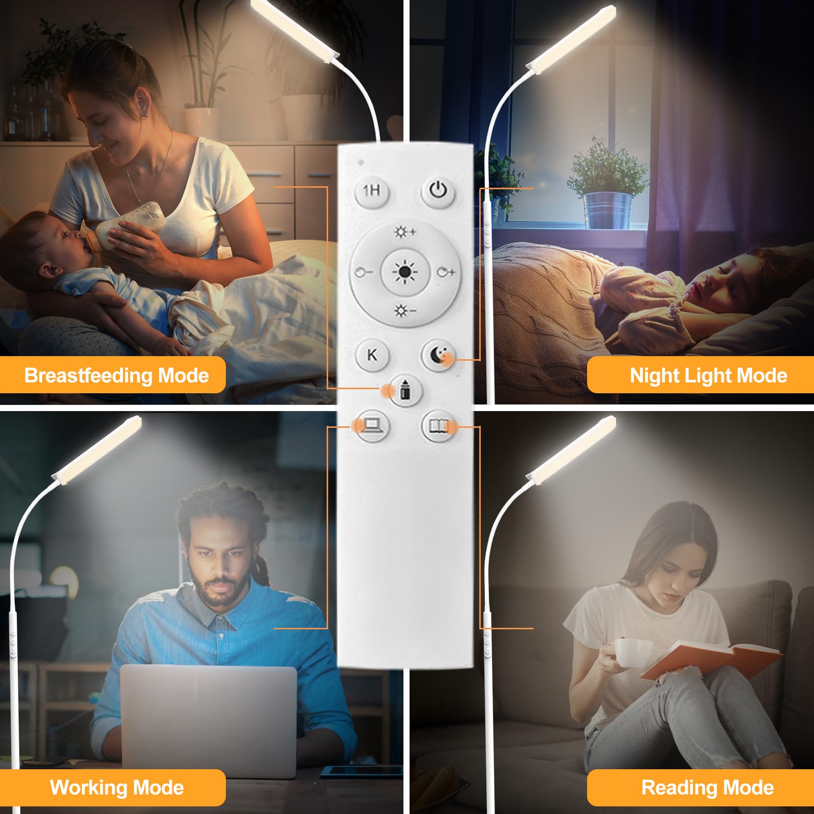 Marctronic white floor lamp compatibility with smart plugs for voice control