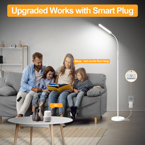 Marctronic white floor lamp UL-listed cord for safe setup
