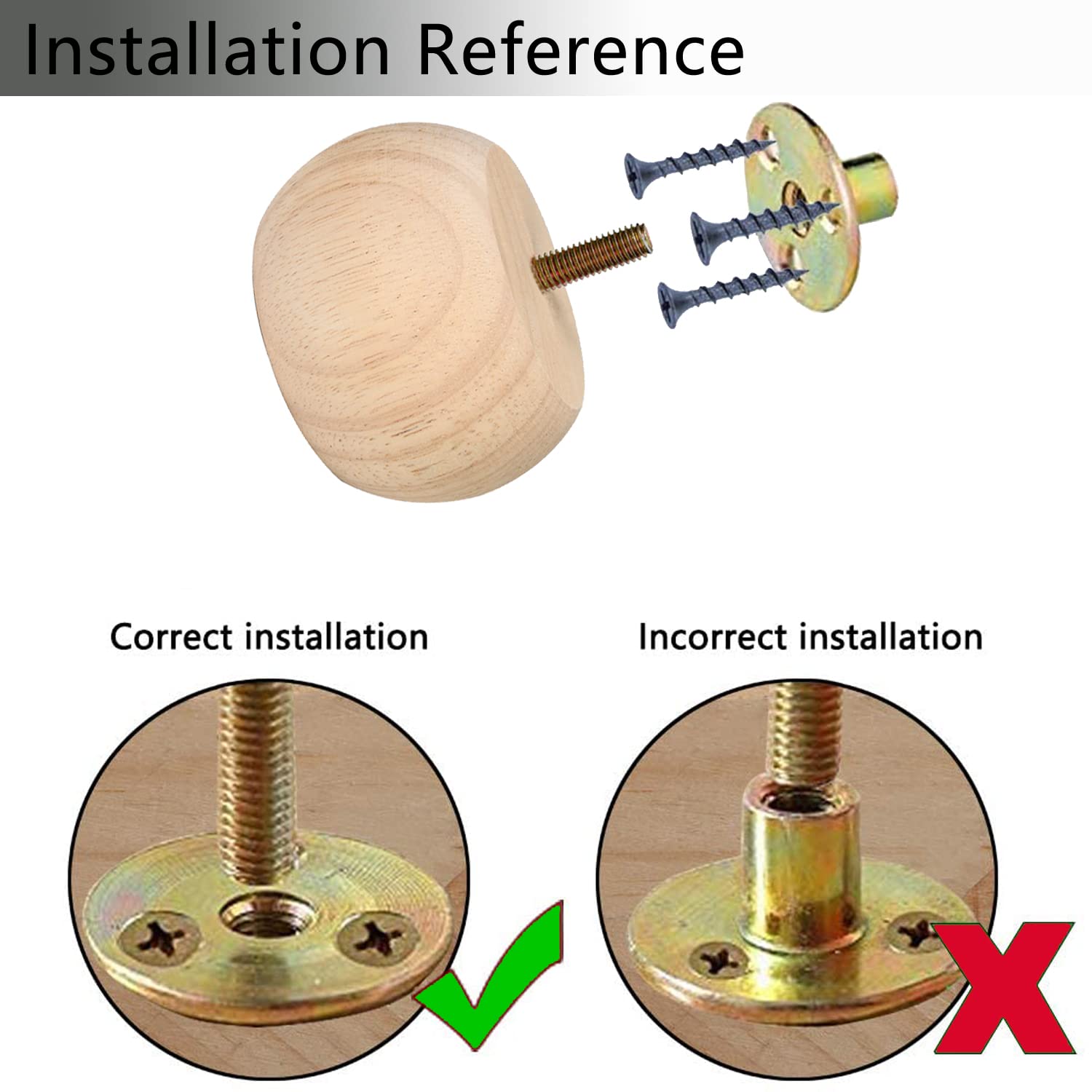 Maricome predrilled bun foot with M8 bolt enables fast, secure cabinet lifts.