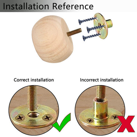 Maricome predrilled bun foot with M8 bolt enables fast, secure cabinet lifts.